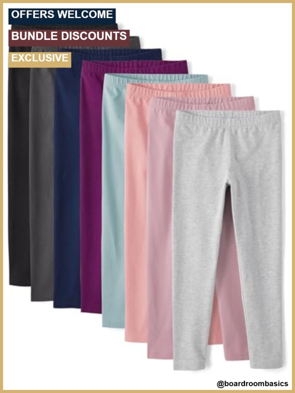 Baby Girls Leggings 8 Pack Cotton Spandex Slim Fit Full Length
